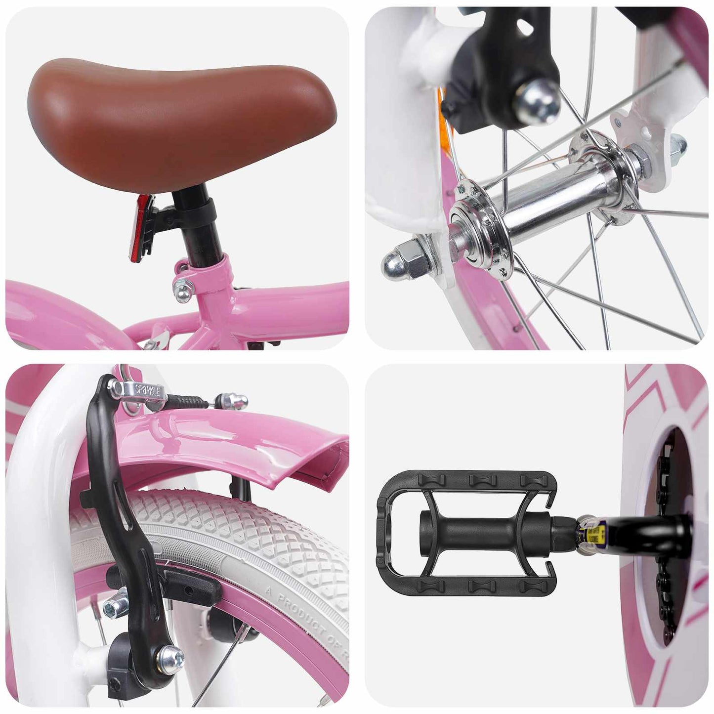 Kinderfiets 12 Inch voor 2-4 jaar oud Lichtroze