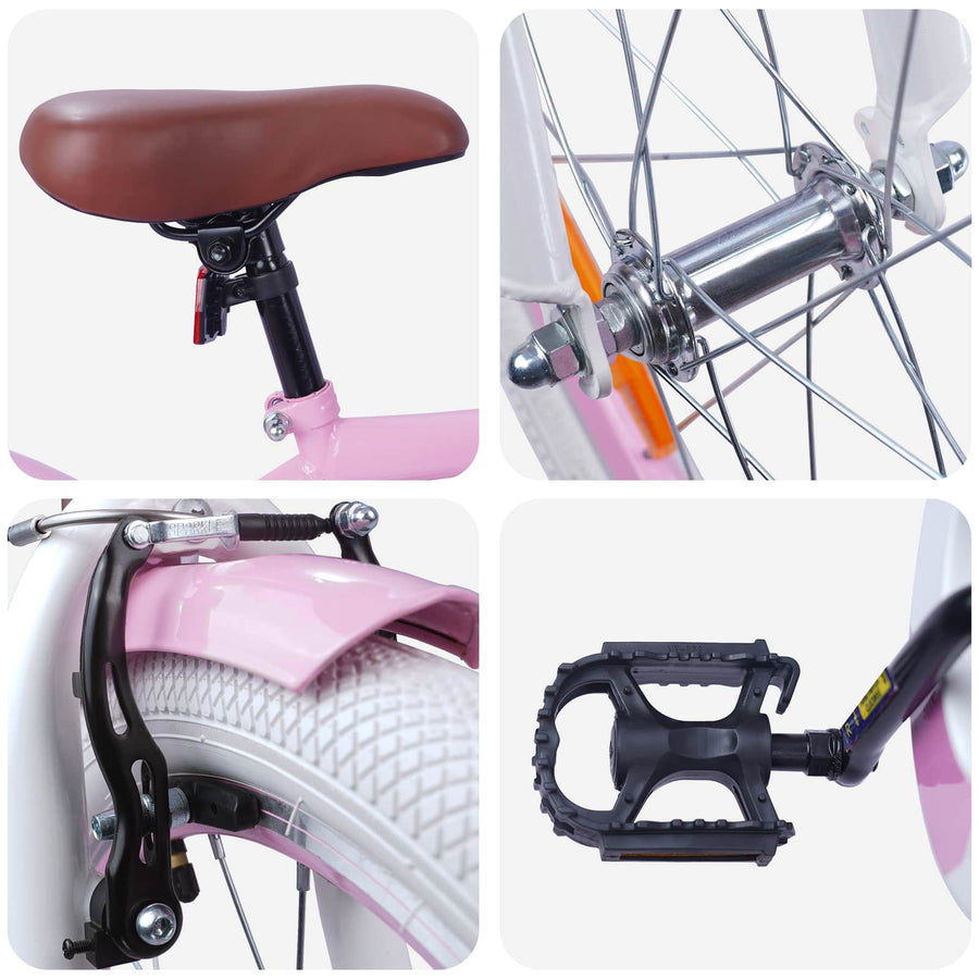 Kinderfiets 18 Inch voor 5-7 jaar Lichtroze