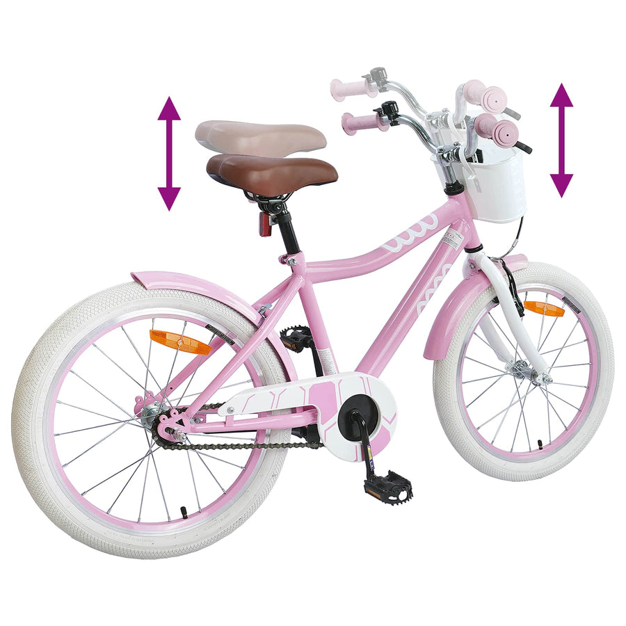 Kinderfiets 18 Inch voor 5-7 jaar Lichtroze