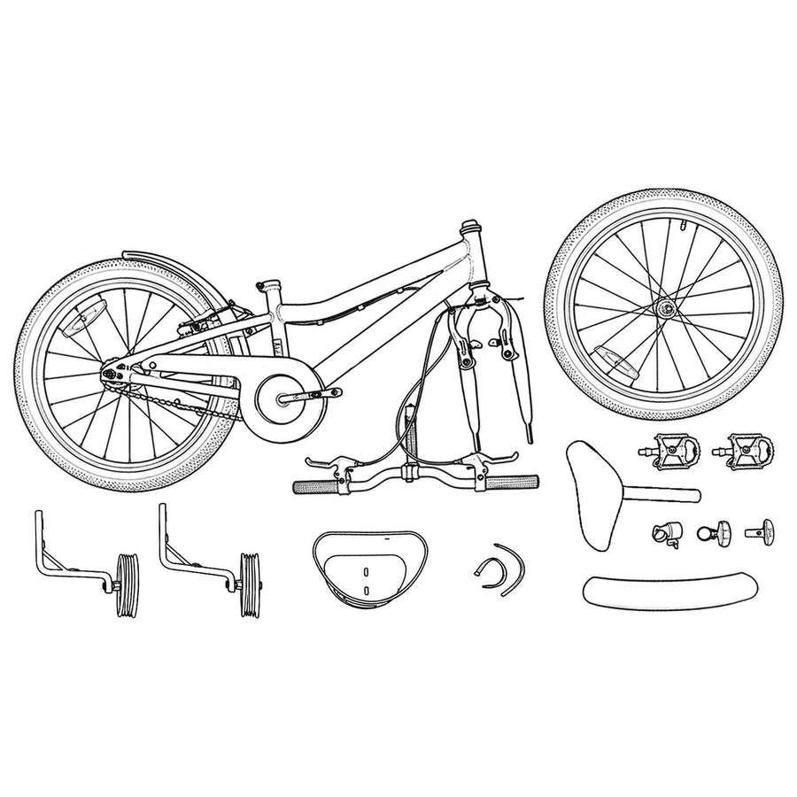 Kinderfiets 14 Inch voor 3-5 jaar oud Wit