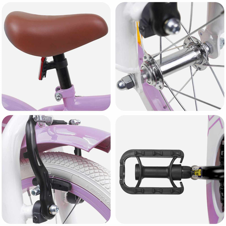 Kinderfiets 12 Inch voor 2-4 jaar oud Paars