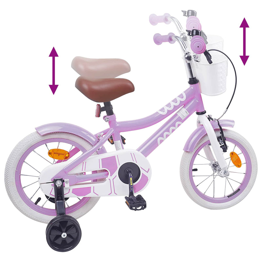 Kinderfiets 14 Inch voor 3-5 jaar oud Paars