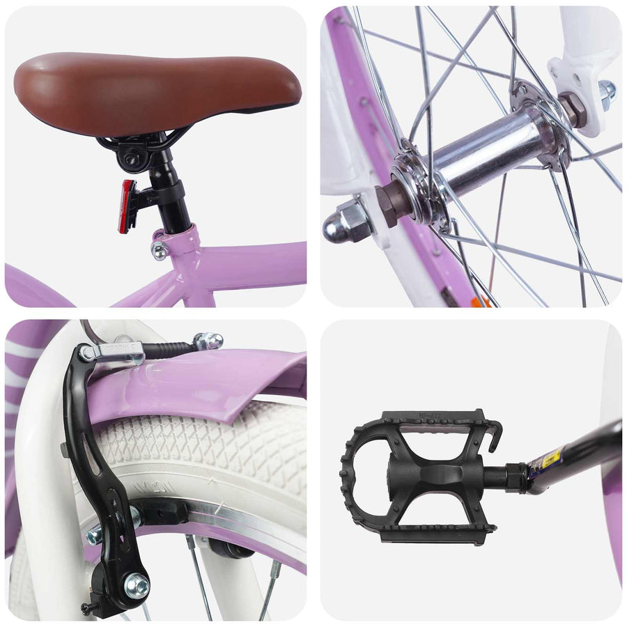 Kinderfiets 18 Inch voor 5-7 jaar Paars