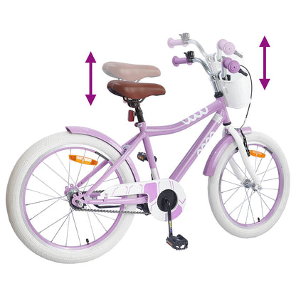 Kinderfiets 18 Inch voor 5-7 jaar Paars