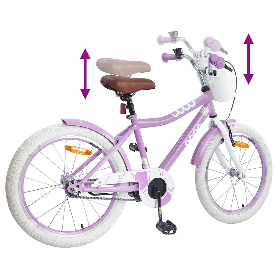 Kinderfiets 18 Inch voor 5-7 jaar Paars