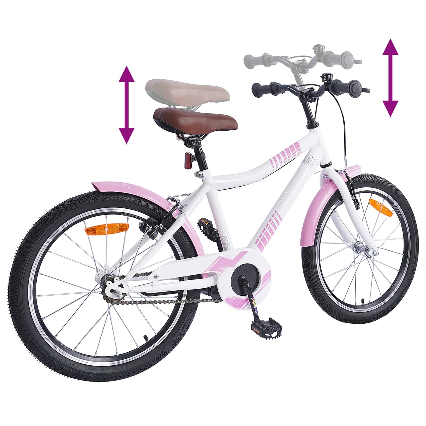 Kinderfiets 18 Inch voor 5-7 jaar Lichtroze
