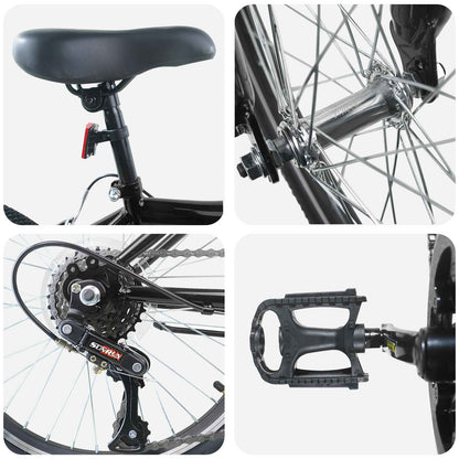 Kinderfiets 20 Inch 6-Speed voor 6-11 jaar oud Zwart