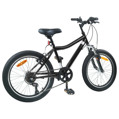 Kinderfiets 20 Inch 6-Speed voor 6-11 jaar oud Zwart