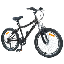 Kinderfiets 24 Inch 6-Speed voor 8-12 jaar oud Zwart
