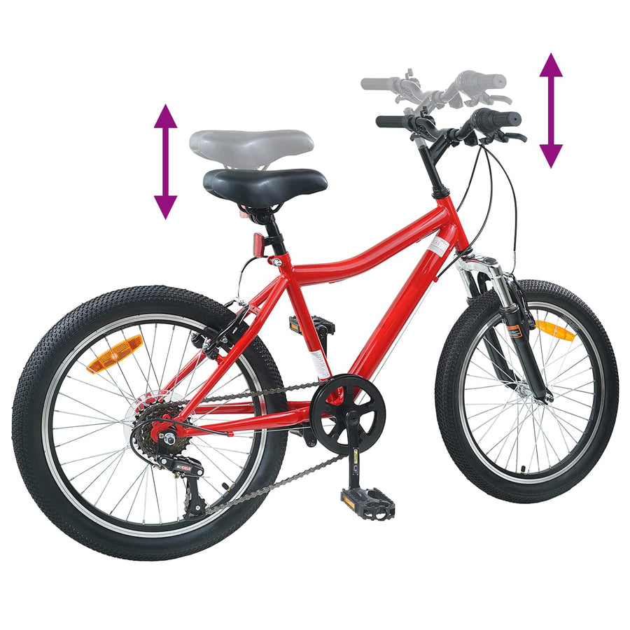 Kinderfiets 20 Inch 6-Speed voor 6-11 jaar oud Rood