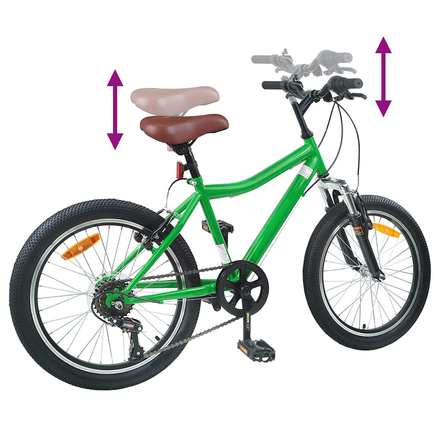 Kinderfiets 20 Inch 6-Speed voor 6-11 jaar oud Groen