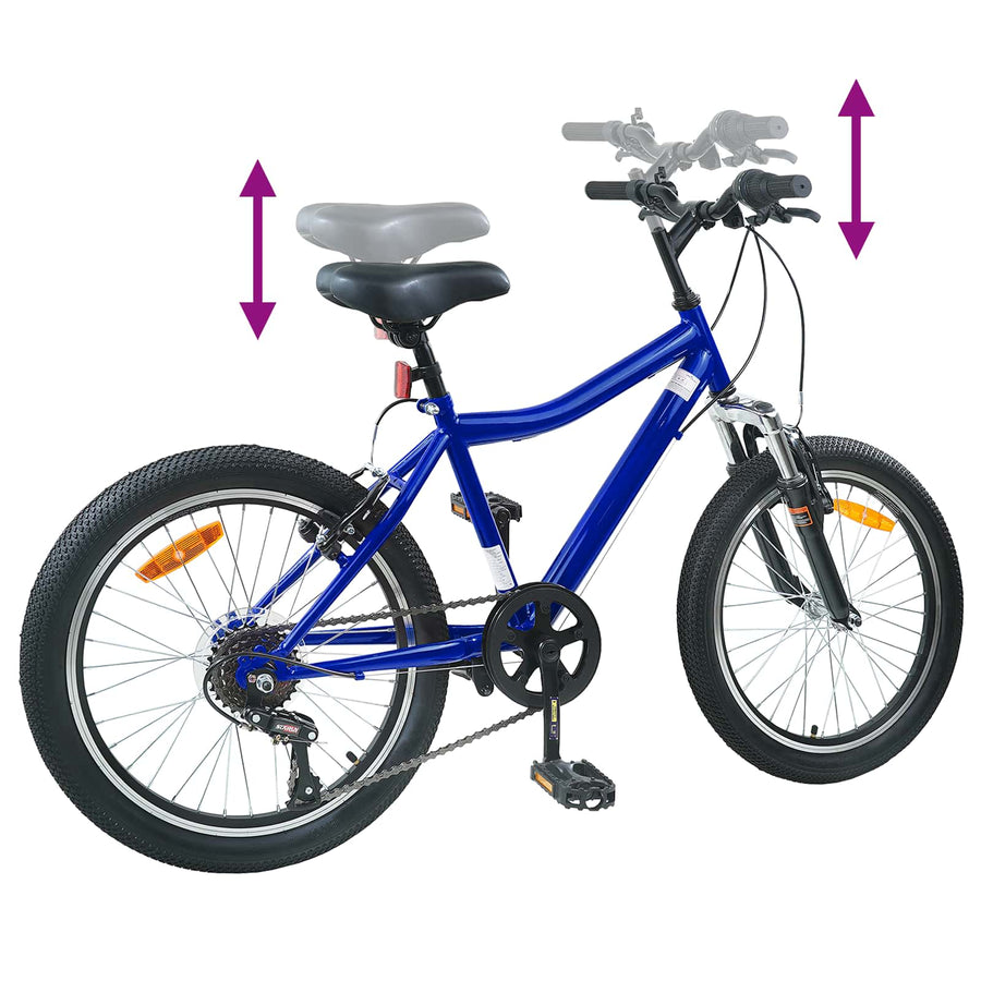 Kinderfiets 20 Inch 6-Speed voor 6-11 jaar oud Donkerblauw