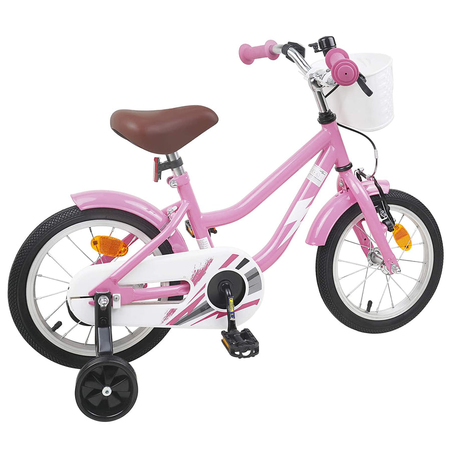 Kinderfiets 14 Inch voor 3-5 jaar oud Lichtroze