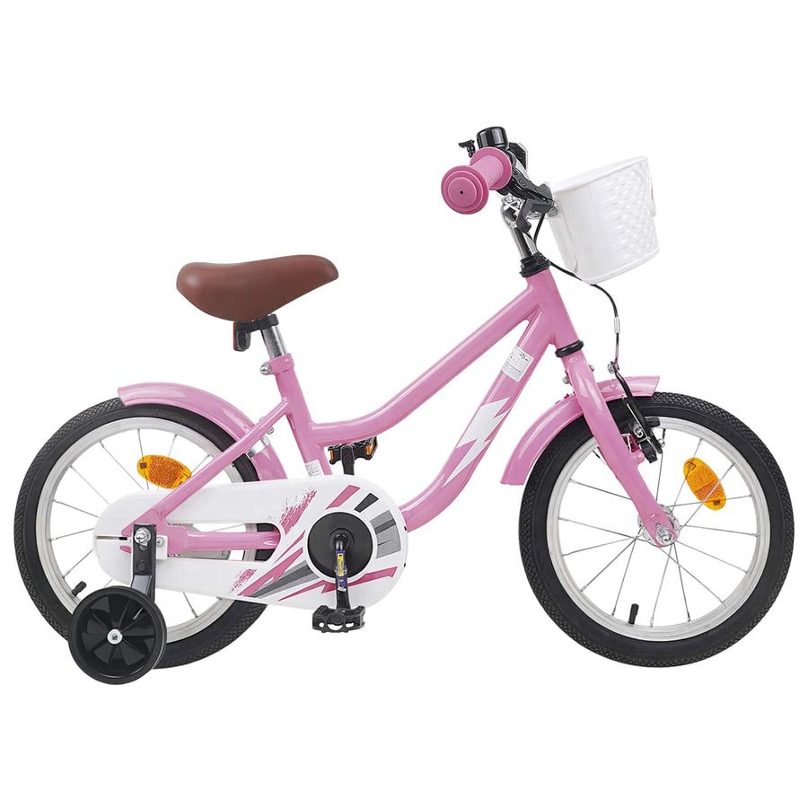 Kinderfiets 14 Inch voor 3-5 jaar oud Lichtroze