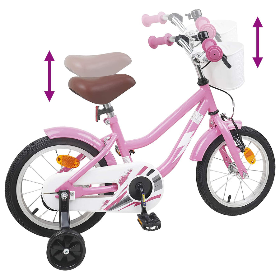 Kinderfiets 16 Inch voor 4-6 jaar oud Lichtroze