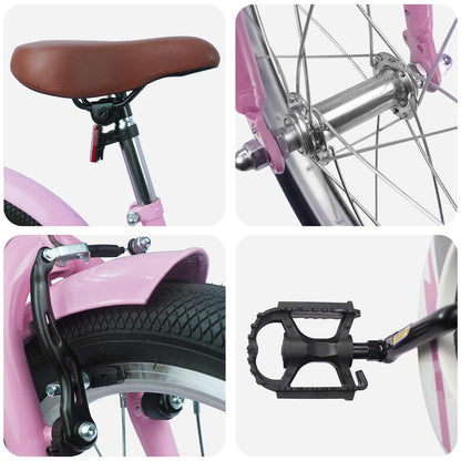 Kinderfiets 18 Inch voor 5-7 jaar oud Lichtroze