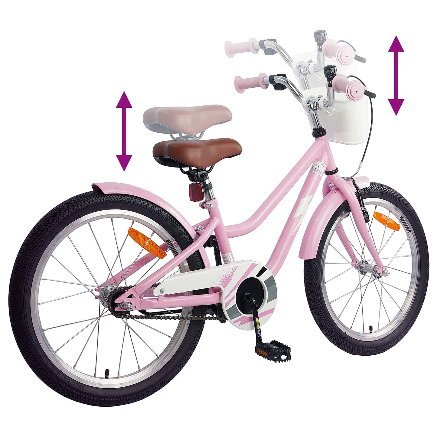 Kinderfiets 18 Inch voor 5-7 jaar oud Lichtroze