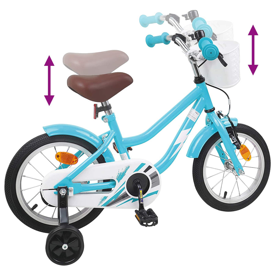 Kinderfiets 14 Inch voor 3-5 jaar oud Lichtblauw