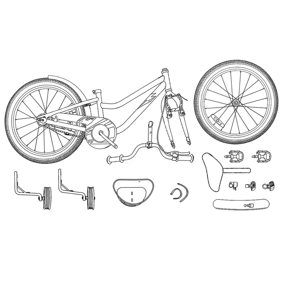 Kinderfiets 12 Inch voor 2-4 jaar oud Donkerroze