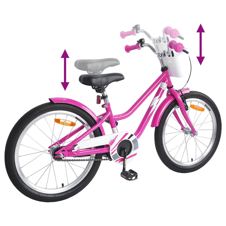 Kinderfiets 18 Inch voor 5-7 jaar oud Donkerroze