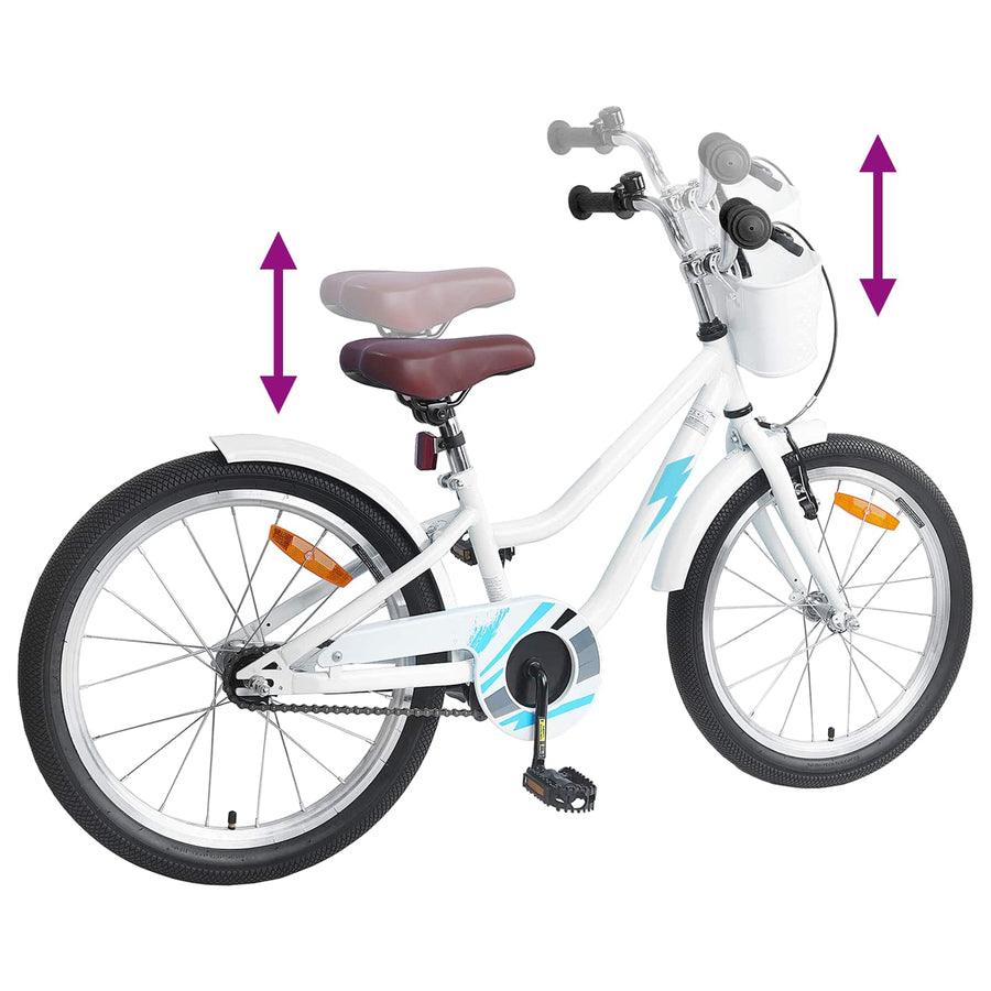 Kinderfiets 18 Inch voor 5-7 jaar Wit