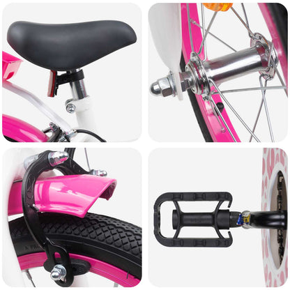 Kinderfiets Met Zijwieltjes 12 Inch voor 2-4 jaar oud Roze