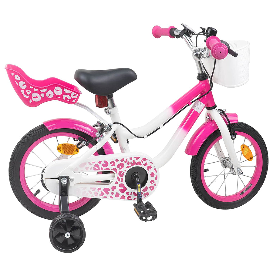 Kinderfiets Met Zijwieltjes 12 Inch voor 2-4 jaar oud Roze