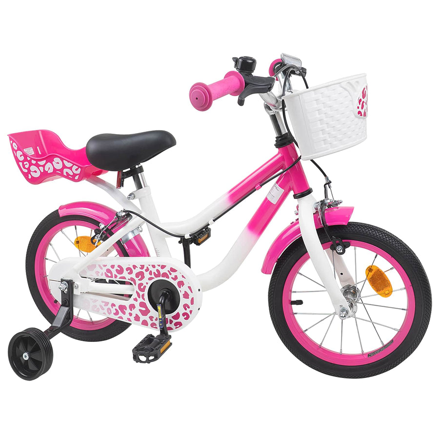 Kinderfiets Met Zijwieltjes 14 Inch voor 3-5 jaar oud Roze