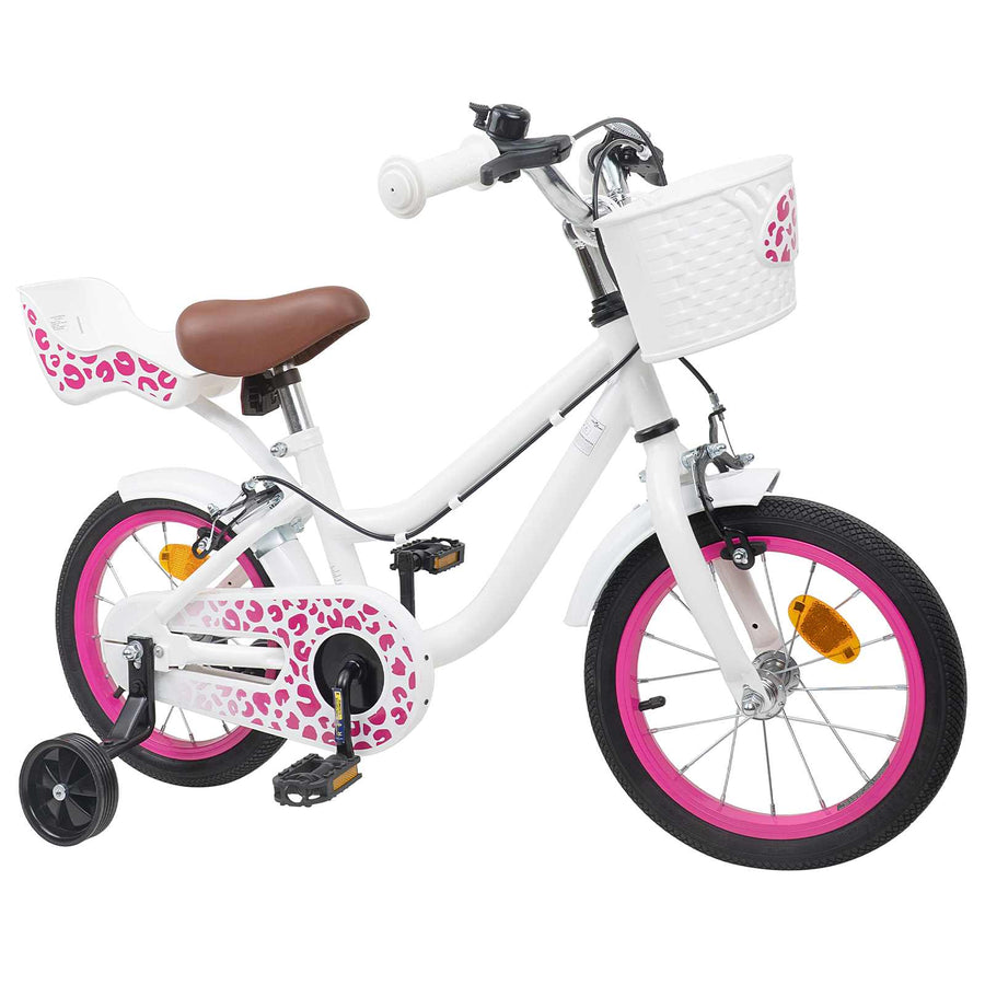 Kinderfiets Met Zijwieltjes 12 Inch voor 2-4 jaar oud Wit