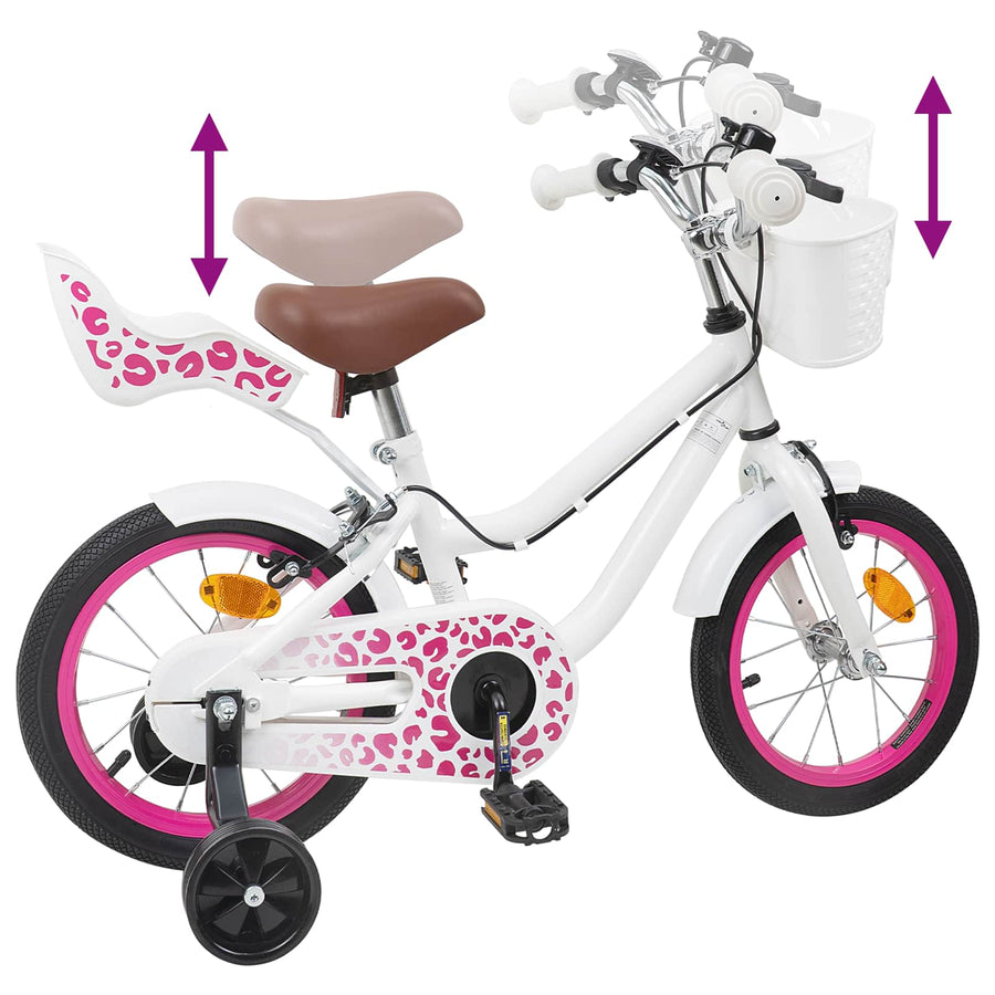 Kinderfiets Met Zijwieltjes 12 Inch voor 2-4 jaar oud Wit