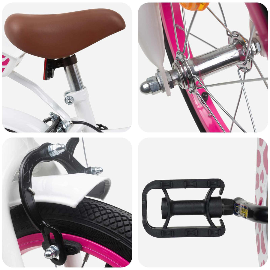 Kinderfiets Met Zijwieltjes 14 Inch voor 3-5 jaar oud Wit