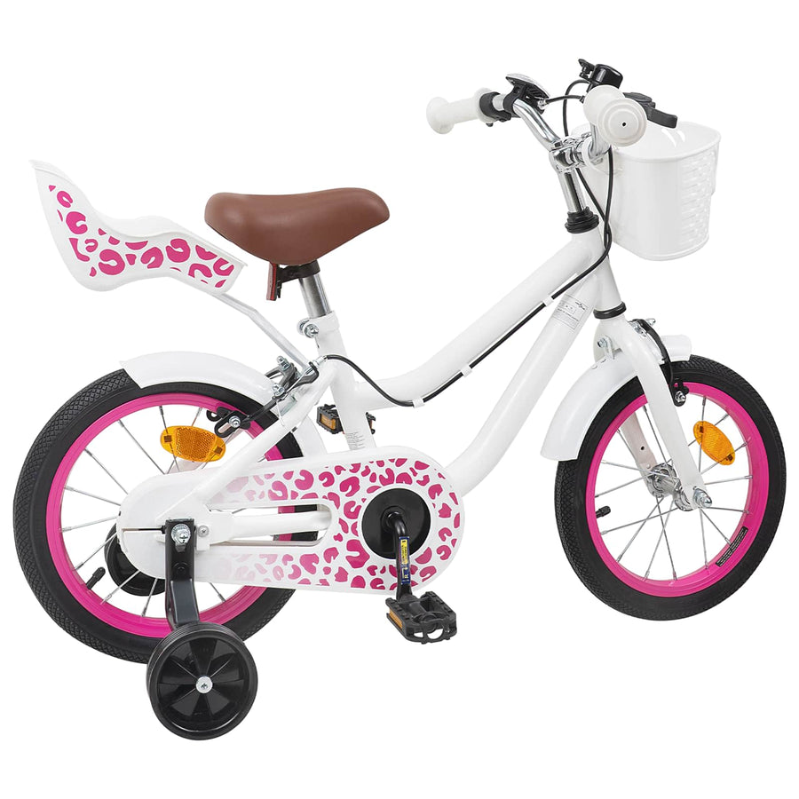 Kinderfiets Met Zijwieltjes 14 Inch voor 3-5 jaar oud Wit
