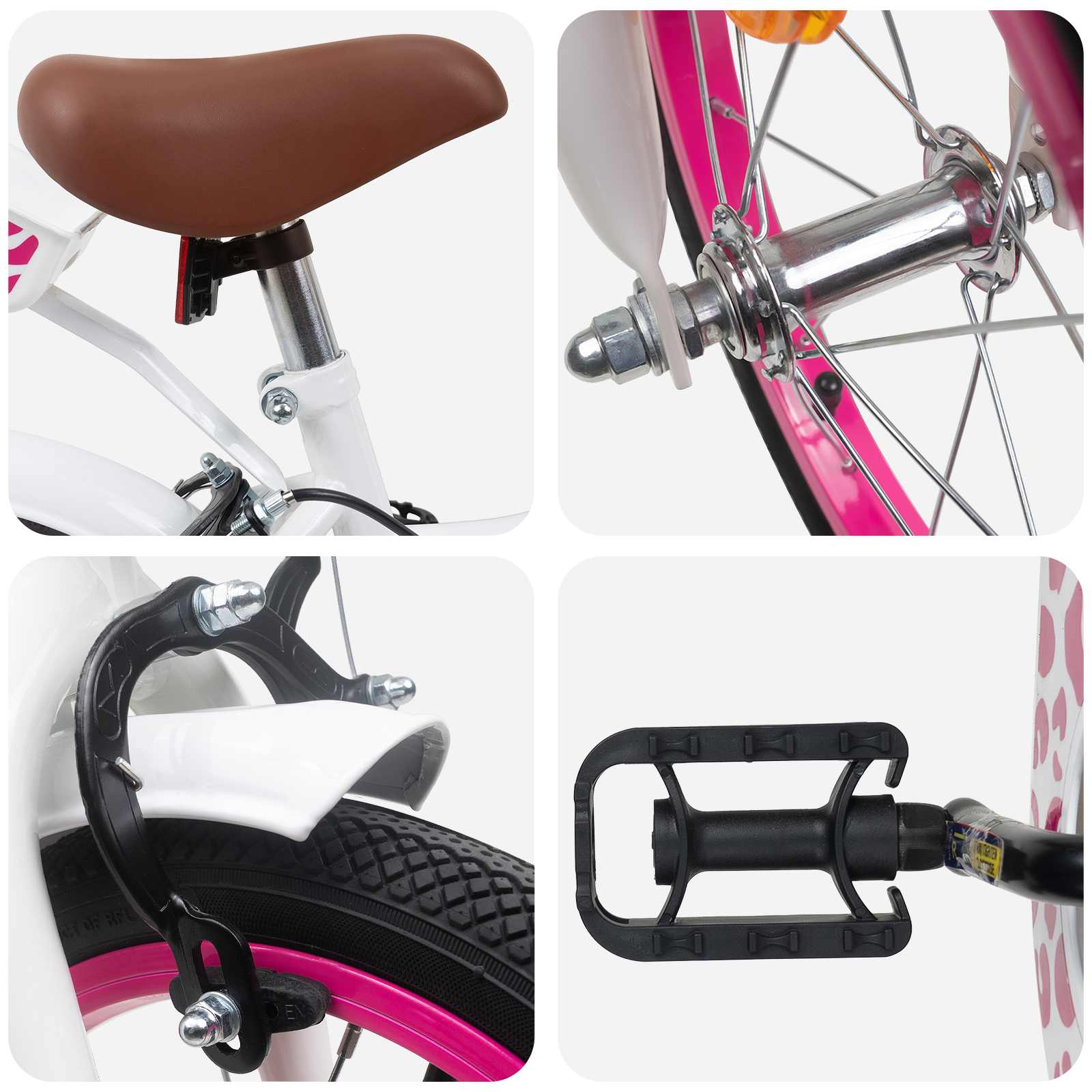 Kinderfiets Met Zijwieltjes 16 Inch voor 4-6 jaar oud Wit