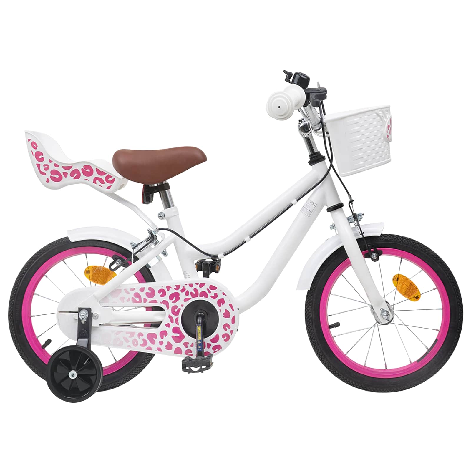 Kinderfiets Met Zijwieltjes 16 Inch voor 4-6 jaar oud Wit