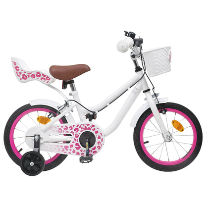 Kinderfiets Met Zijwieltjes 16 Inch voor 4-6 jaar oud Wit