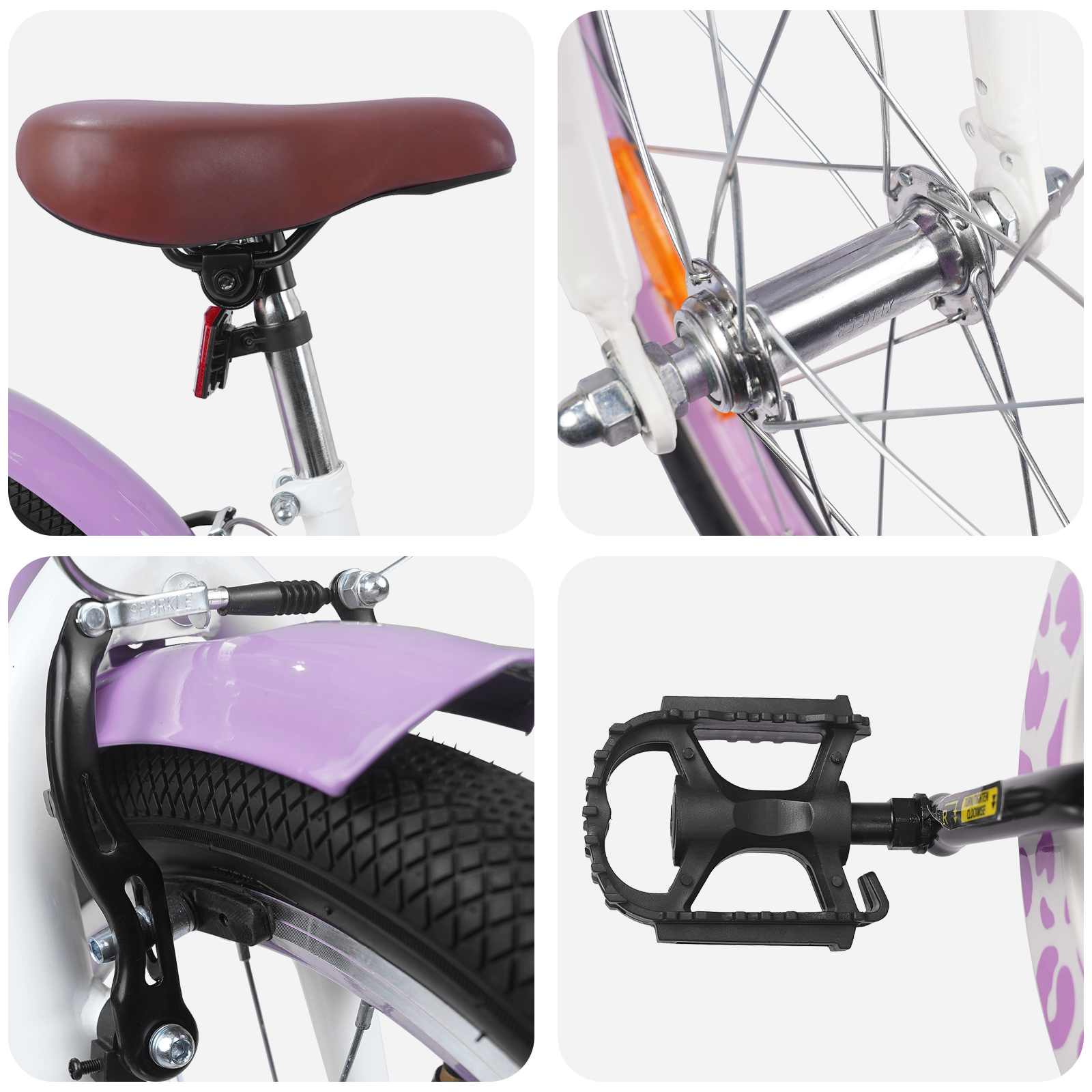 Kinderfiets 18 Inch voor 5-7 jaar Paars