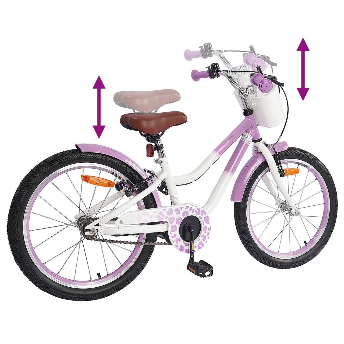 Kinderfiets 18 Inch voor 5-7 jaar Paars