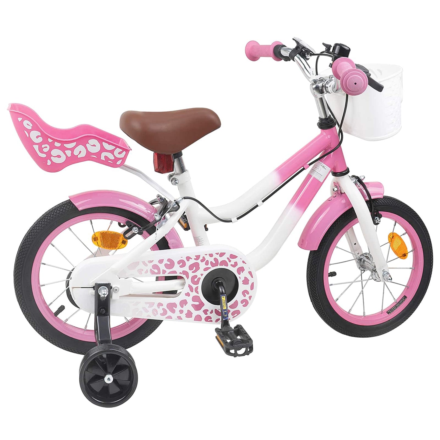 Kinderfiets Met Zijwieltjes 12 Inch voor 2-4 jaar oud Lichtroze