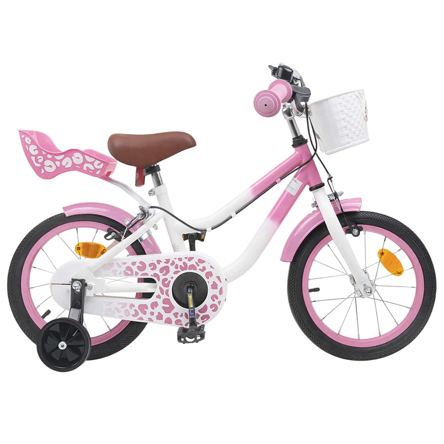 Kinderfiets Met Zijwieltjes 12 Inch voor 2-4 jaar oud Lichtroze
