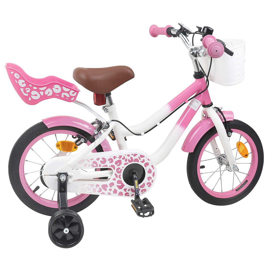 Kinderfiets Met Zijwieltjes 14 Inch voor 3-5 jaar oud Lichtroze