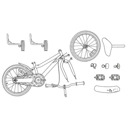 Kinderfiets 16 Inch voor 4-6 jaar oud Geel