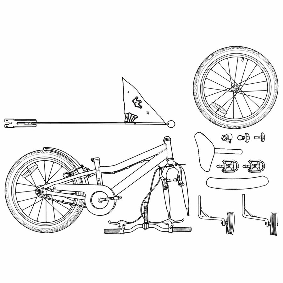 Kinderfiets 14 Inch voor 3-5 jaar oud Zwart
