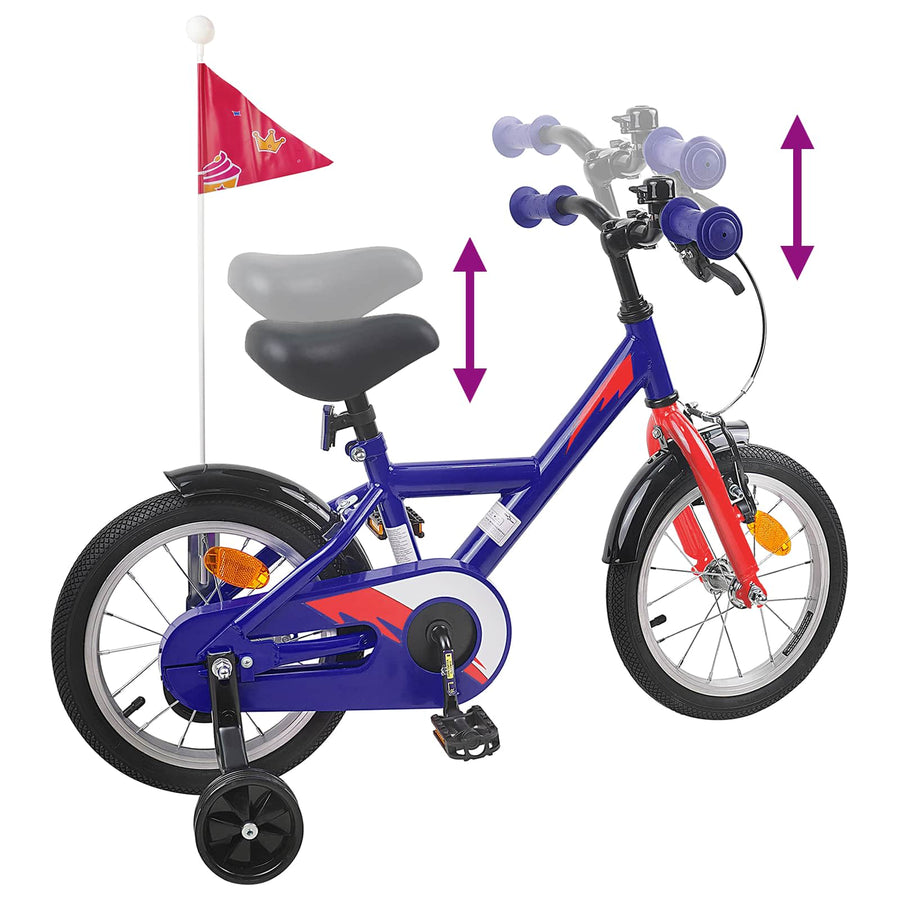 Kinderfiets 14 Inch voor 3-5 jaar oud Donkerblauw