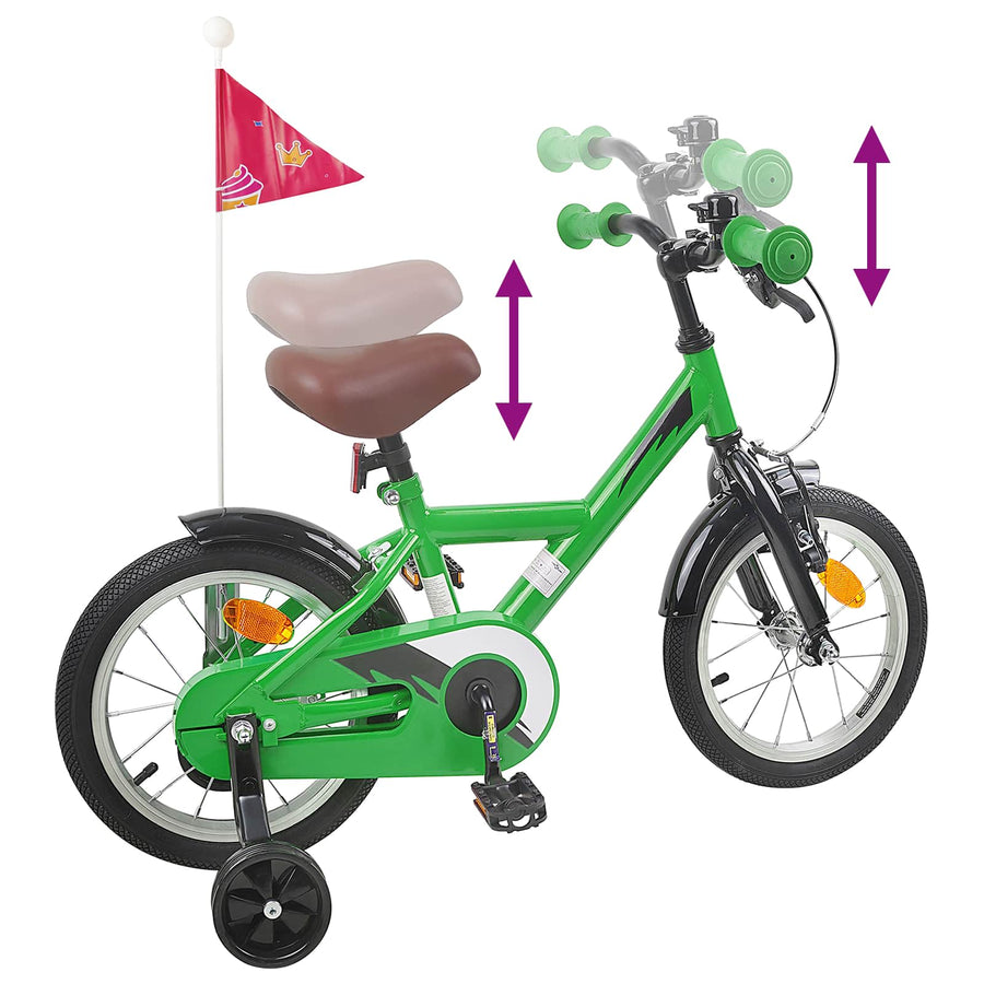 Kinderfiets 14 Inch voor 3-5 jaar oud Groen