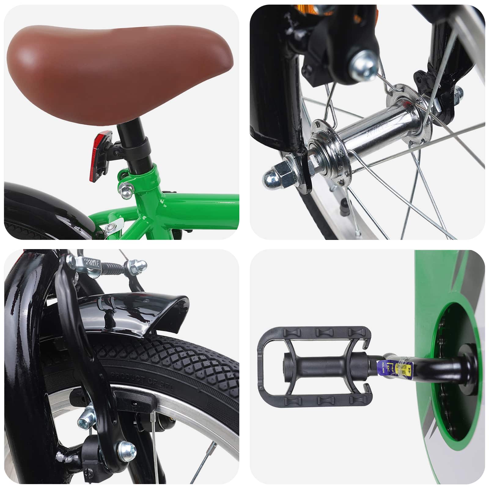 Kinderfiets 16 Inch voor 4-6 jaar oud Groen