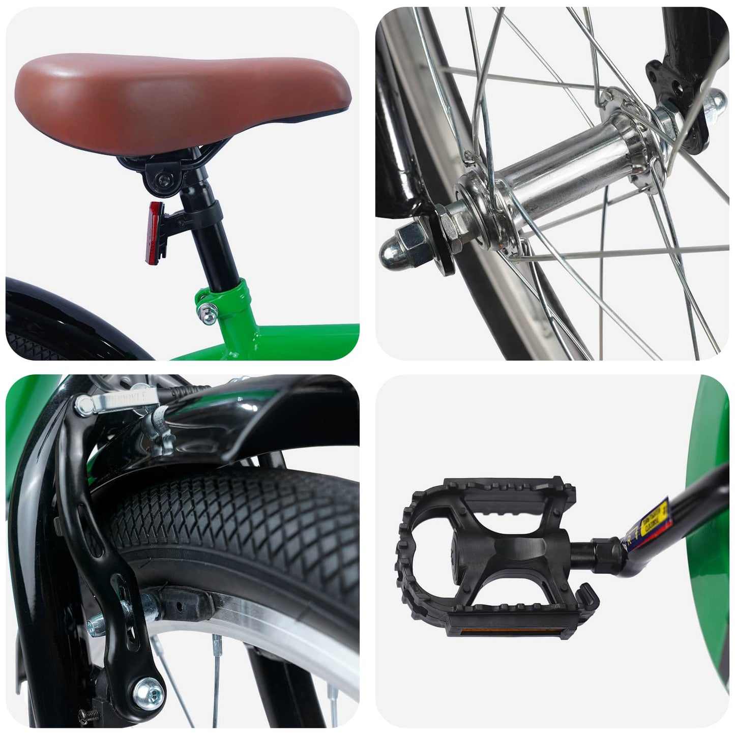 Kinderfiets 18 Inch voor 5-7 jaar Groen