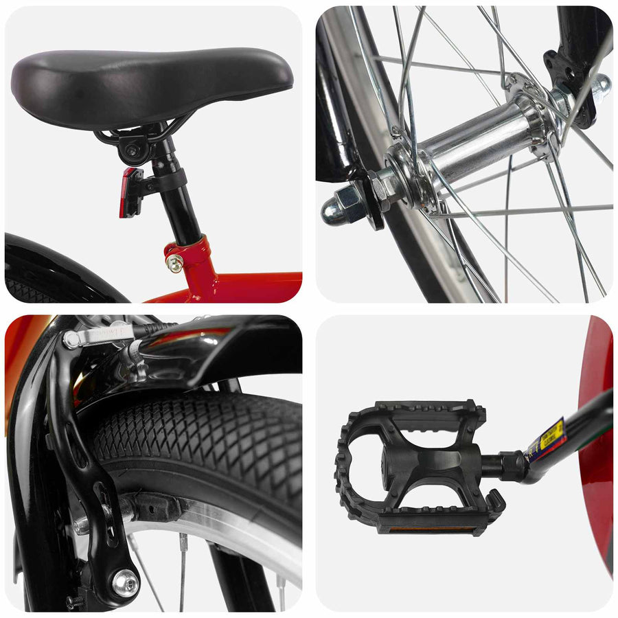 Kinderfiets 20 Inch voor 6-11 jaar oud Rood