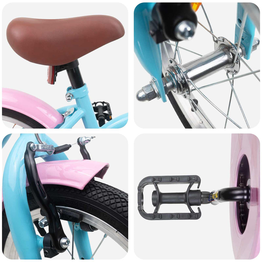 Kinderfiets 14 Inch voor 3-5 jaar oud Lichtblauw