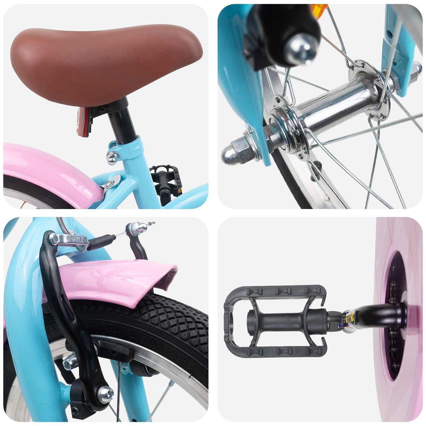 Kinderfiets 16 Inch voor 4-6 jaar oud Lichtblauw
