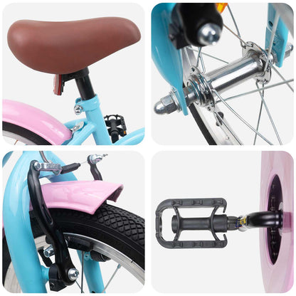 Kinderfiets 16 Inch voor 4-6 jaar oud Lichtblauw